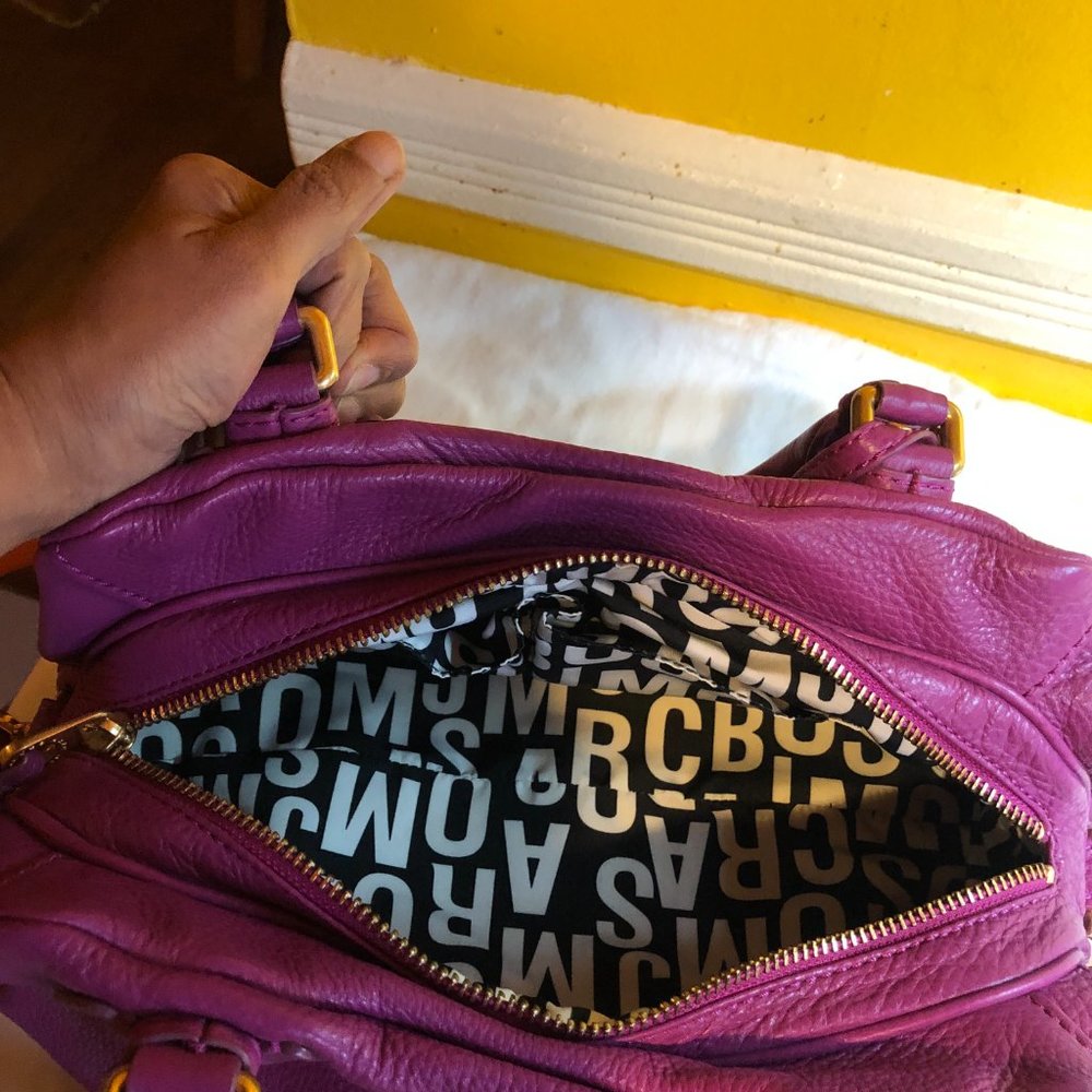 Marc Jacobs Classic Q- Baby Groovee pink/ Violet Leather Satchel - Picture 4 of 5